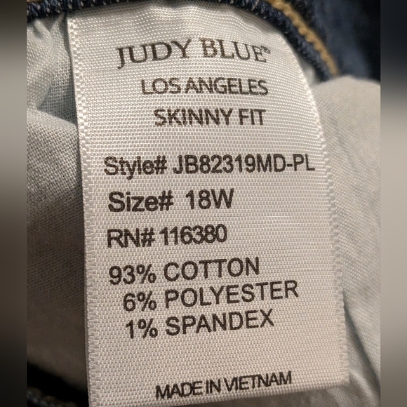 Judy Blue Jeans Women's 18W Skinny Fit High Waist Button Fly Stretch NWT - Picture 9 of 13